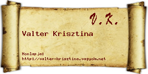 Valter Krisztina névjegykártya